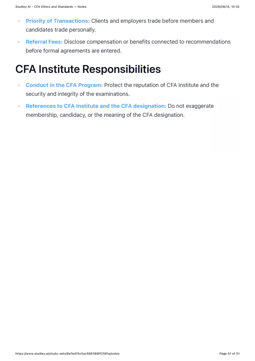 CFA Ethics and Standards - Notes - Page 47