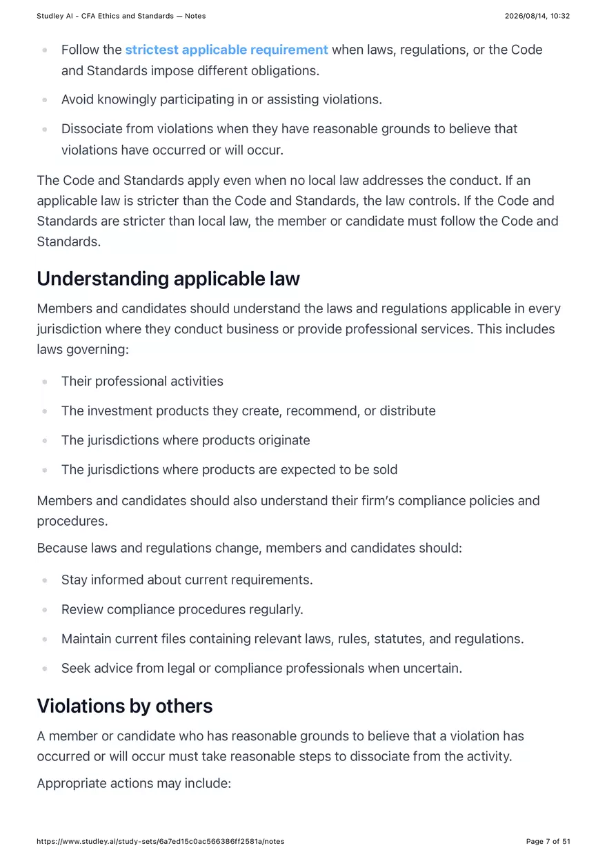 CFA Ethics and Standards - Notes - Page 48