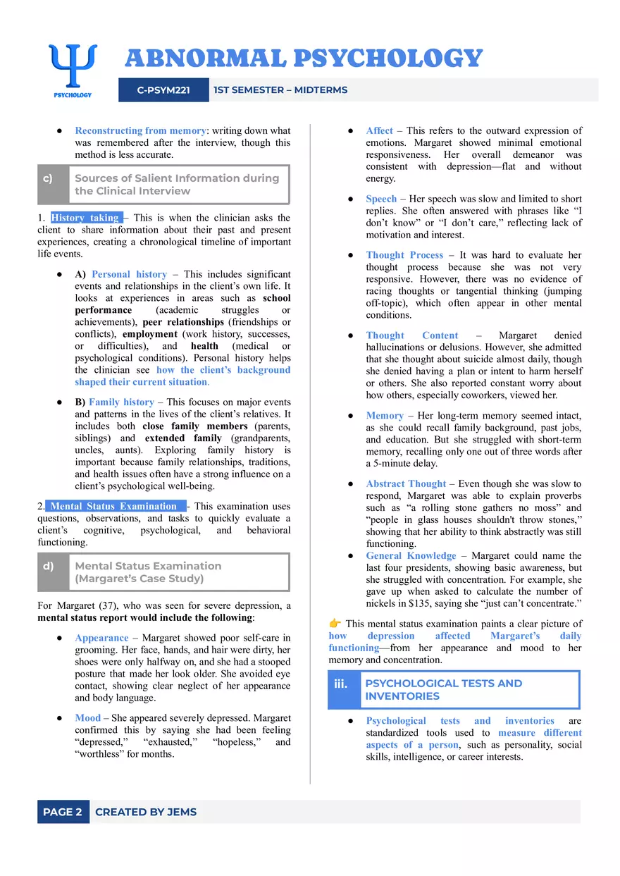 Assessment of Mental Disorders - Page 2