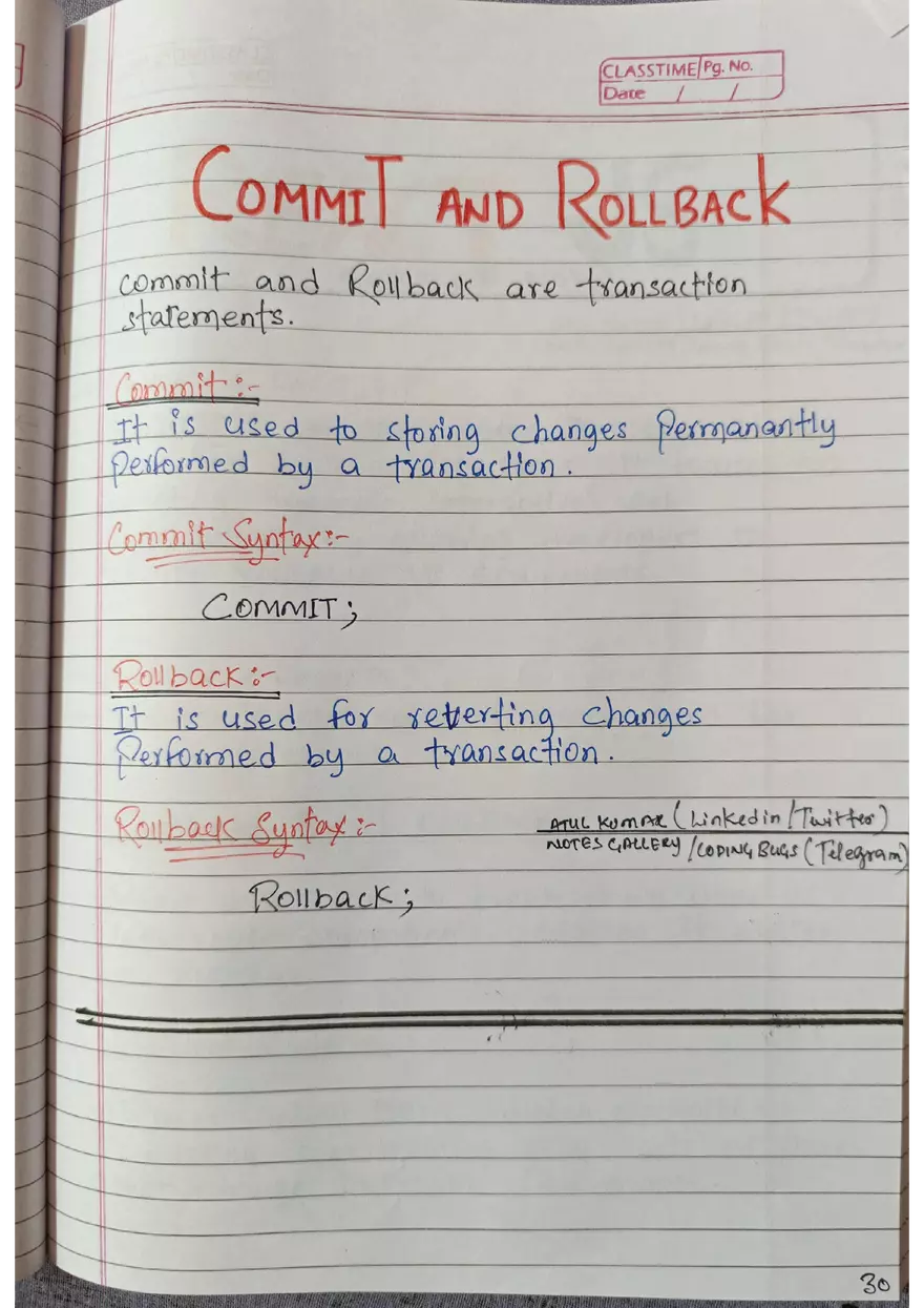 SQL Handwritten Notes - Page 23