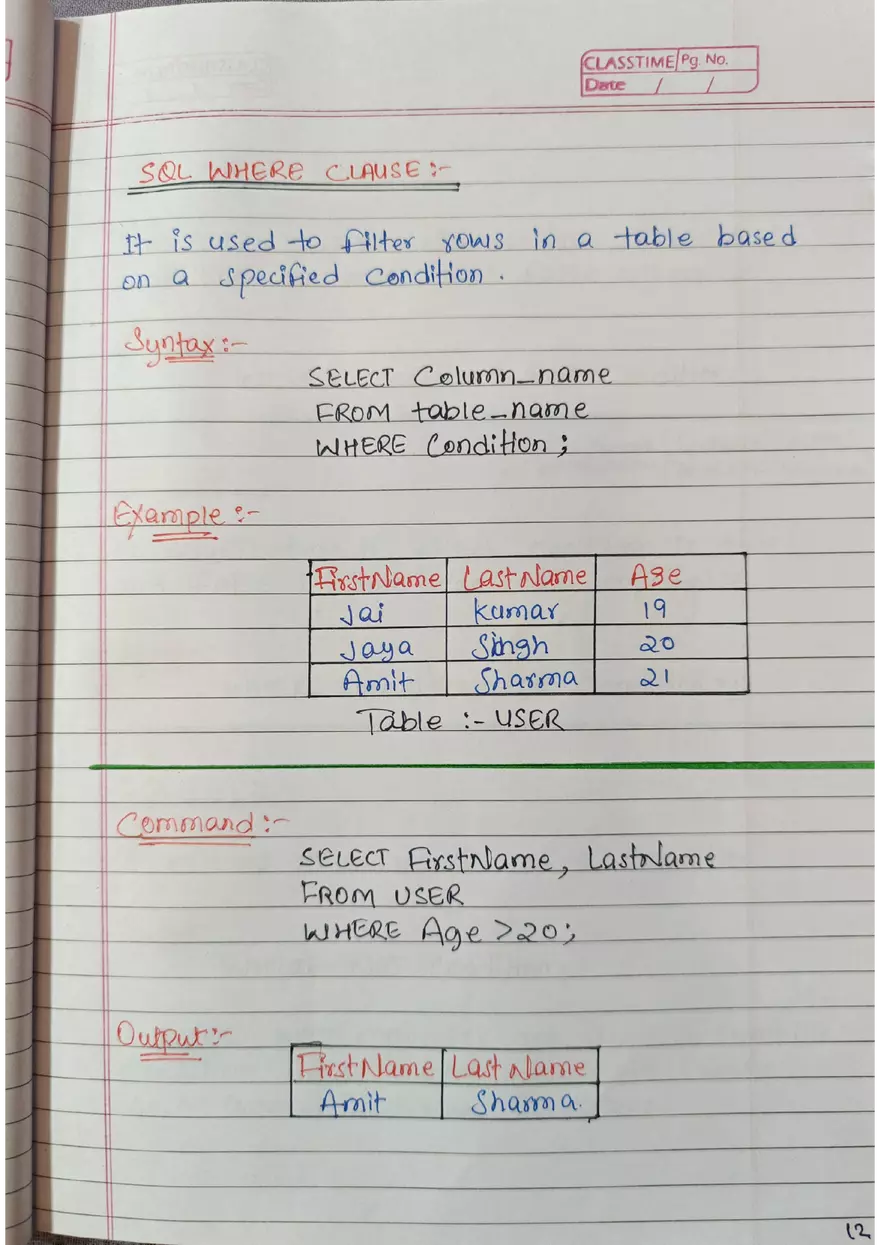 SQL Handwritten Notes - Page 4
