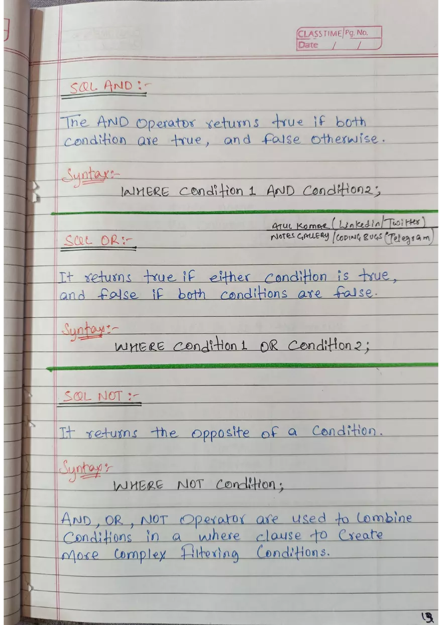 SQL Handwritten Notes - Page 5