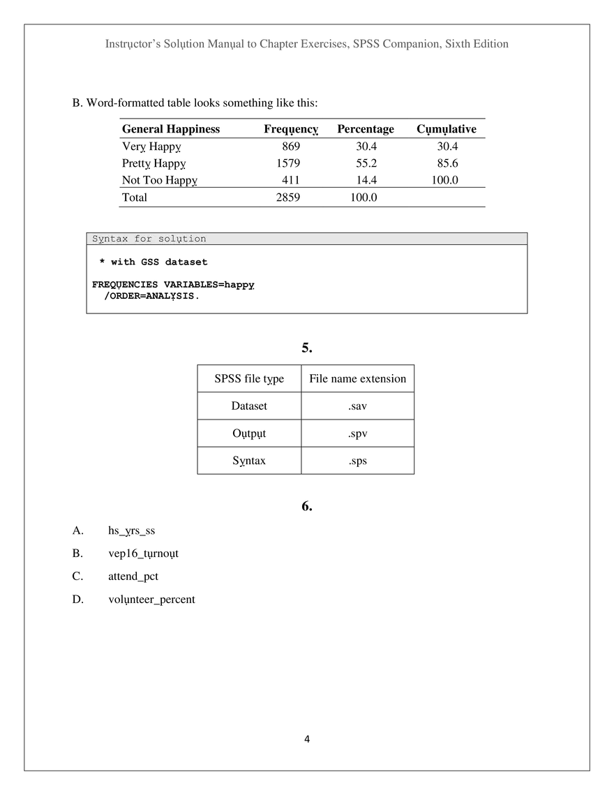 Solution Manual for An IBM SPSS Companion to Political Analysis - Page 4