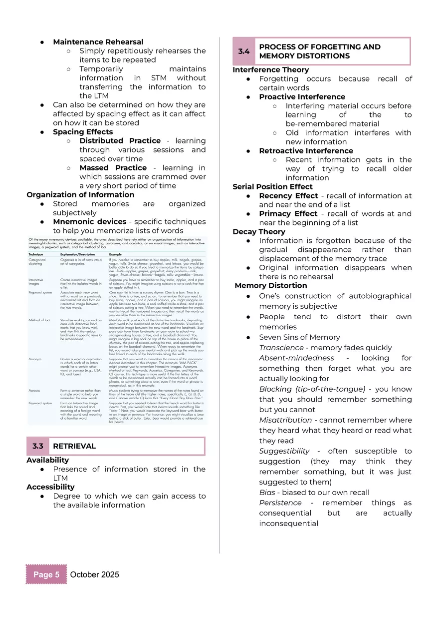 Cognitive Psychology BS Psychology 2 - 1st Semester - Page 5