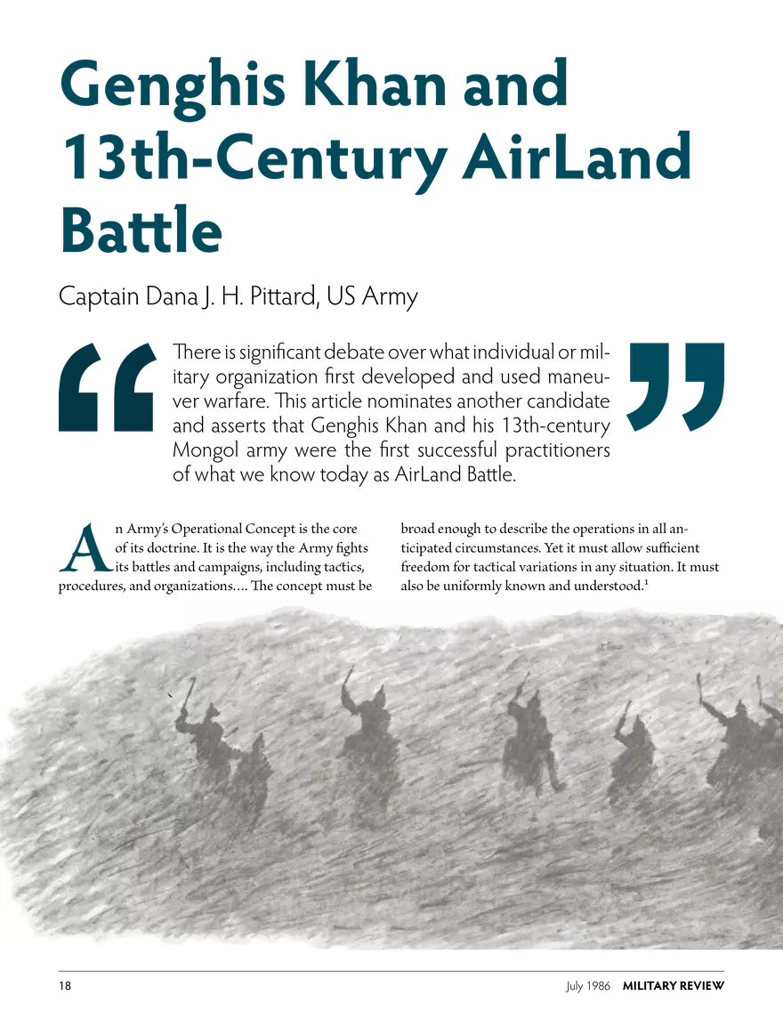Genghis Khan and 13th-Century AirLand Battle - Page 1