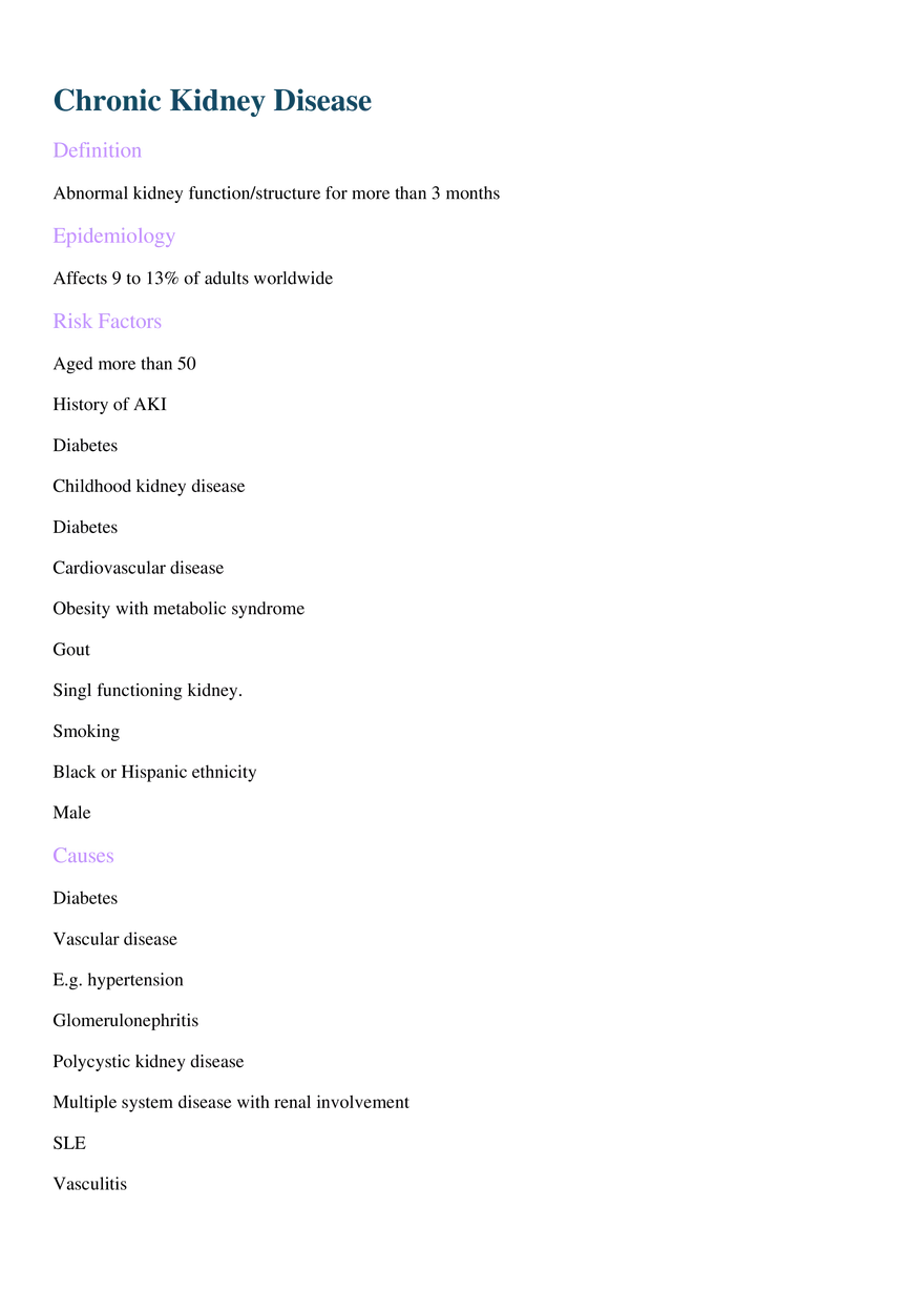 Chronic Kidney Disease - Page 1