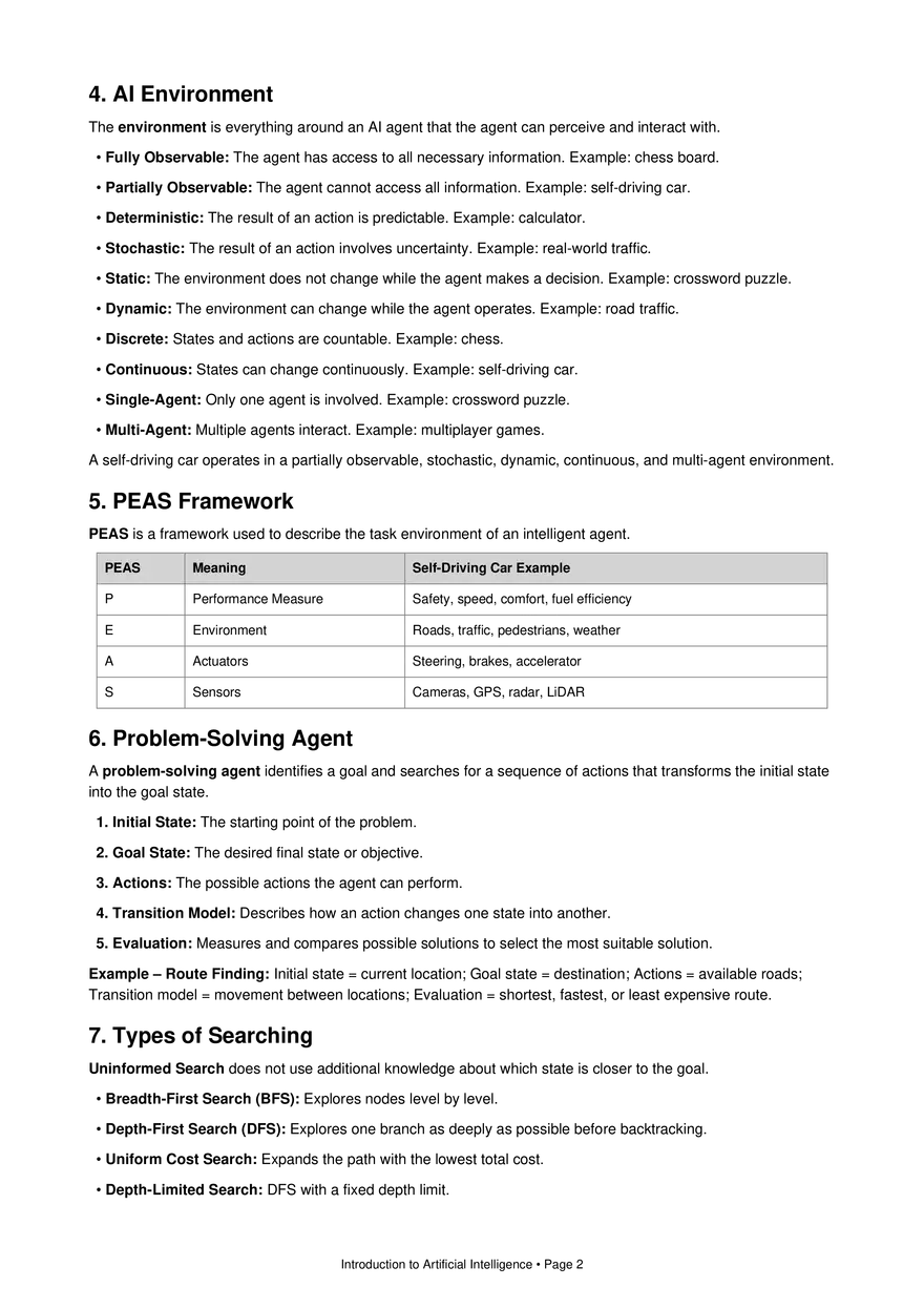 Introduction to Artificial Intelligence Notes - Page 2
