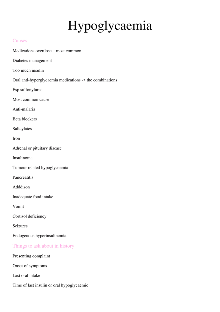 Hypoglycaemia - Page 1