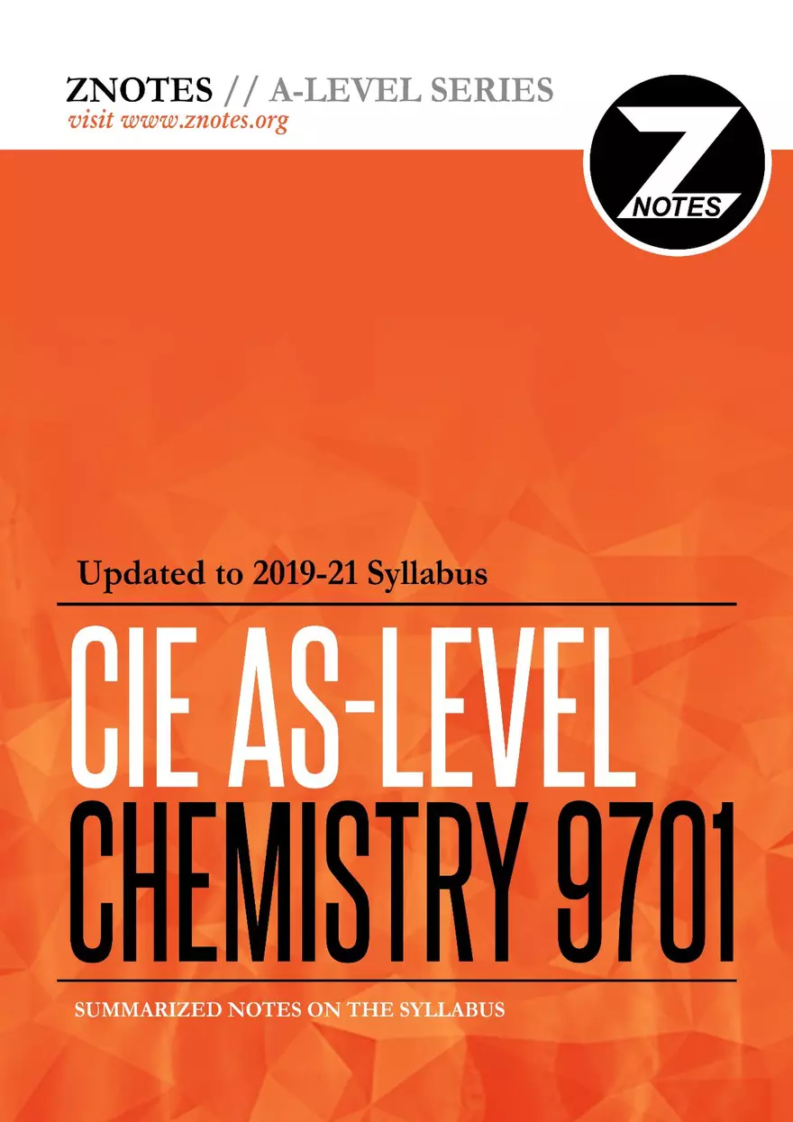 A-Level Chemistry Z Notes - Page 1