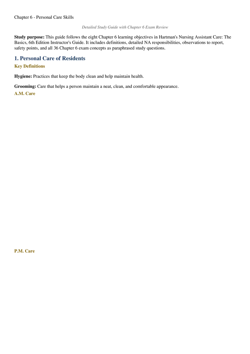 Chapter 6 - Personal Care Skills - Page 1
