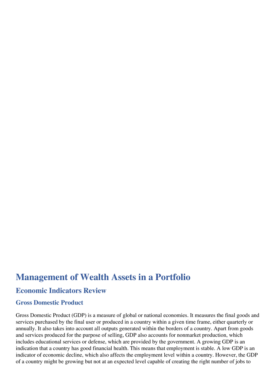 Management of Wealth Assets in a Portfolio - Page 1