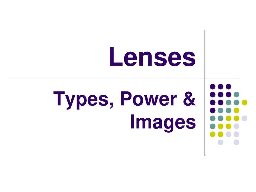 Light - 07 - Lenses - Power & Drawing Images - Page 1