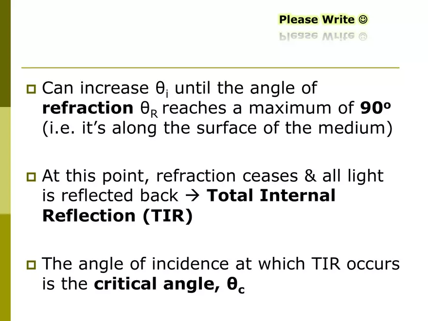 Light - 06 - Refraction - Critical Angle TIR - Page 9