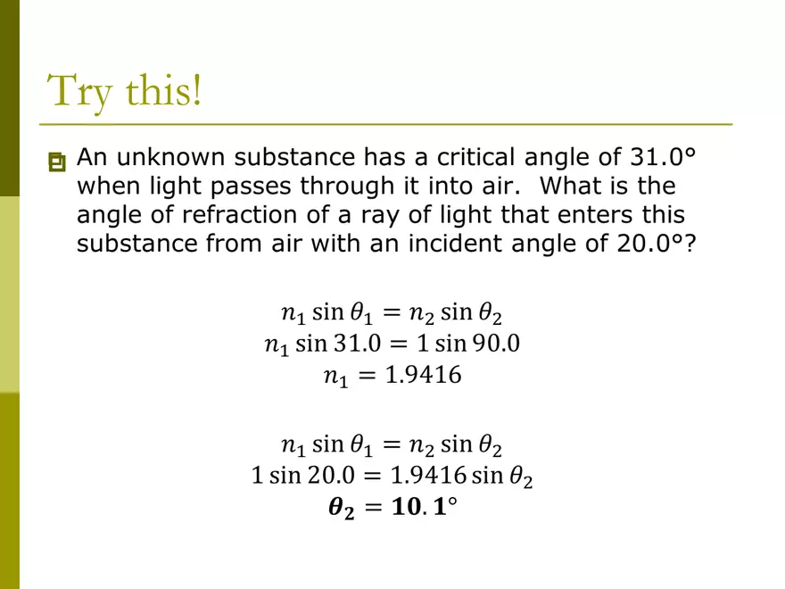 Light - 06 - Refraction - Critical Angle TIR - Page 4