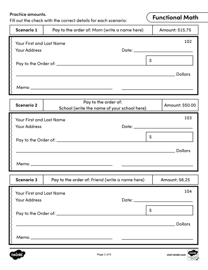 BW Functional Math for SPED - Page 2