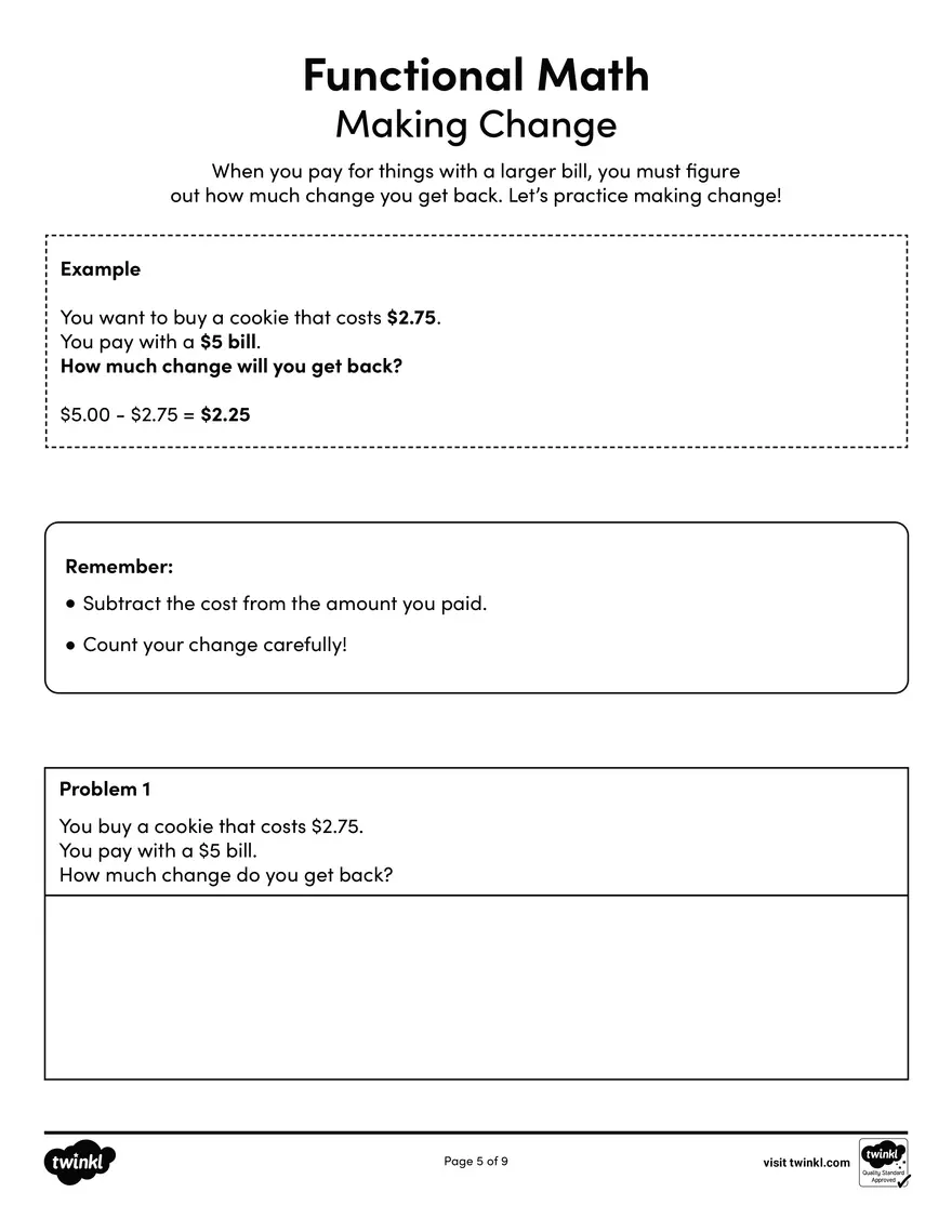 BW Functional Math for SPED - Page 5