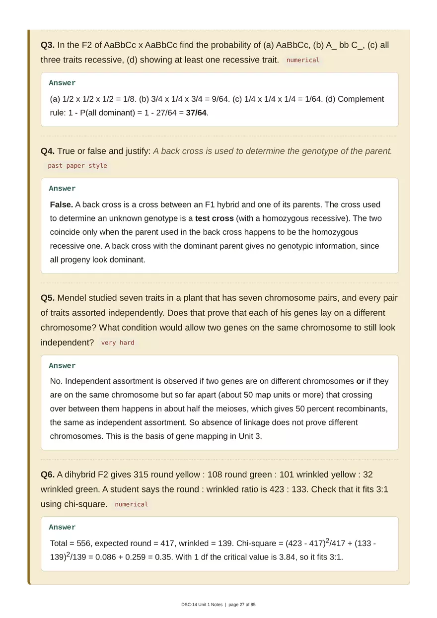 Unit 1: Transmission Genetics - Page 20