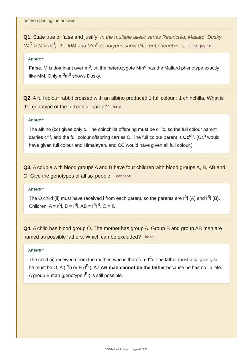 Unit 1: Transmission Genetics - Page 43