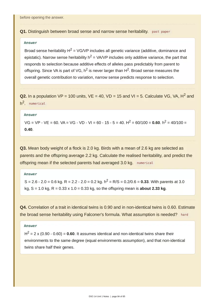 Unit 1: Transmission Genetics - Page 83