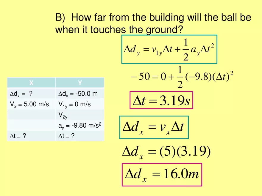 Kinematics - 6 - 2D Horizontal Launch Angle - Page 7