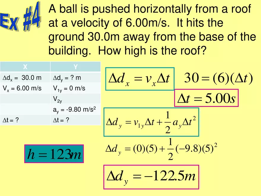 Kinematics - 6 - 2D Horizontal Launch Angle - Page 8