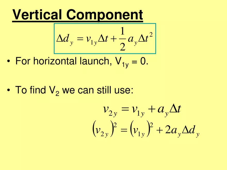 Kinematics - 6 - 2D Horizontal Launch Angle - Page 11