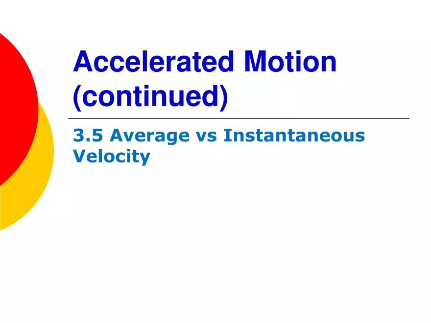 Kinematics - 4 - Acceleration - Page 1
