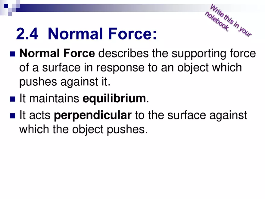 Forces - 3 - Normal and Friction Force - Page 1