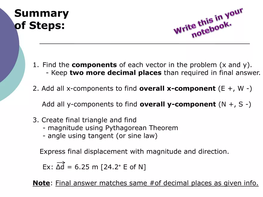 Motion - 2 - Vectors and Displacement - Page 11