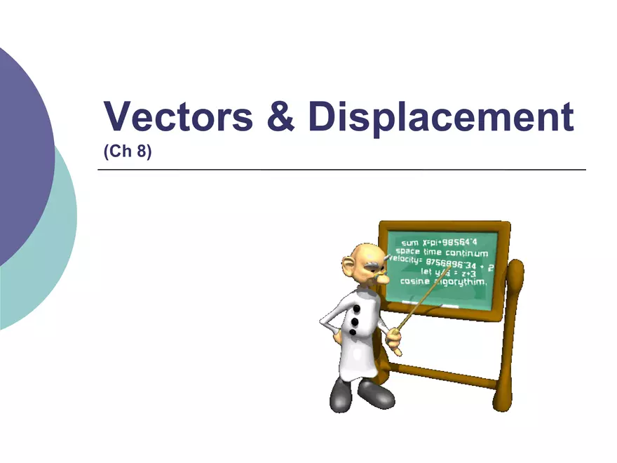 Motion - 2 - Vectors and Displacement - Page 1