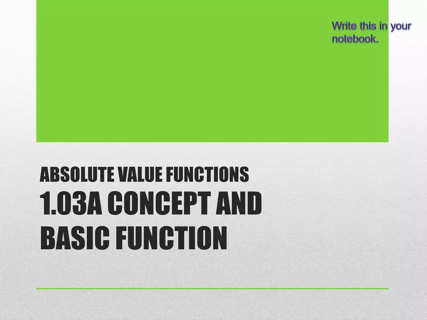 1.03A - Absolute Intro and Basic Function - Page 1