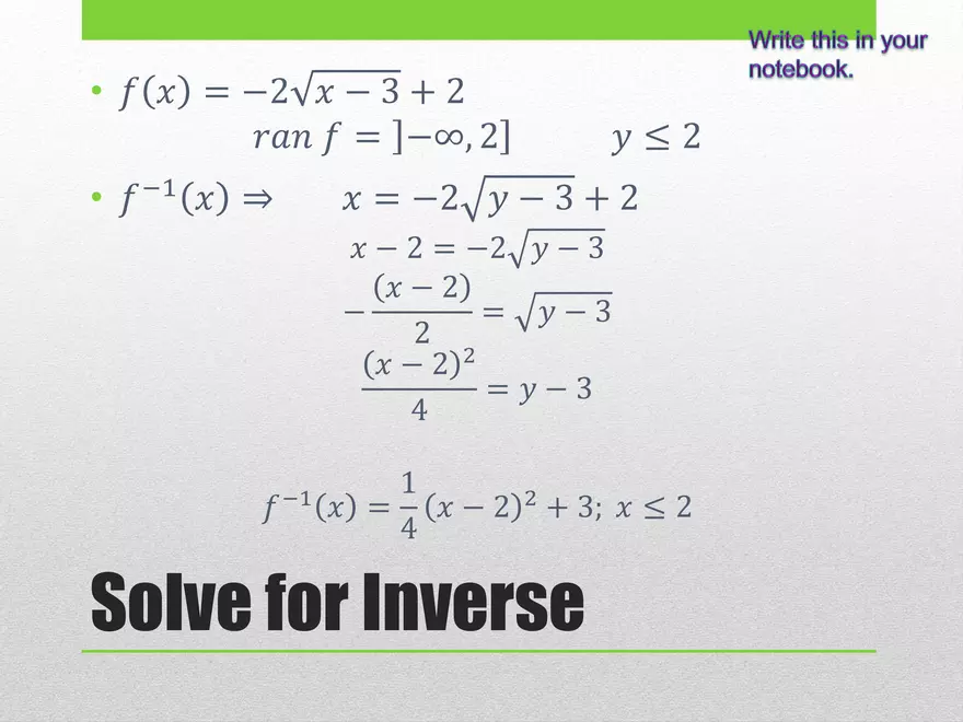 1.02E - Square Root Rule and Inverse - Page 8