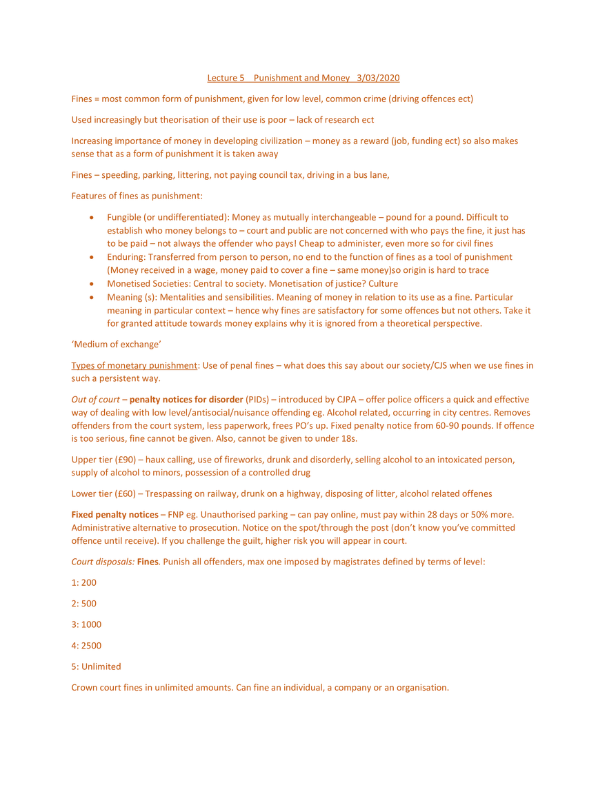 Lecture 5: Punishment and Money - Page 1