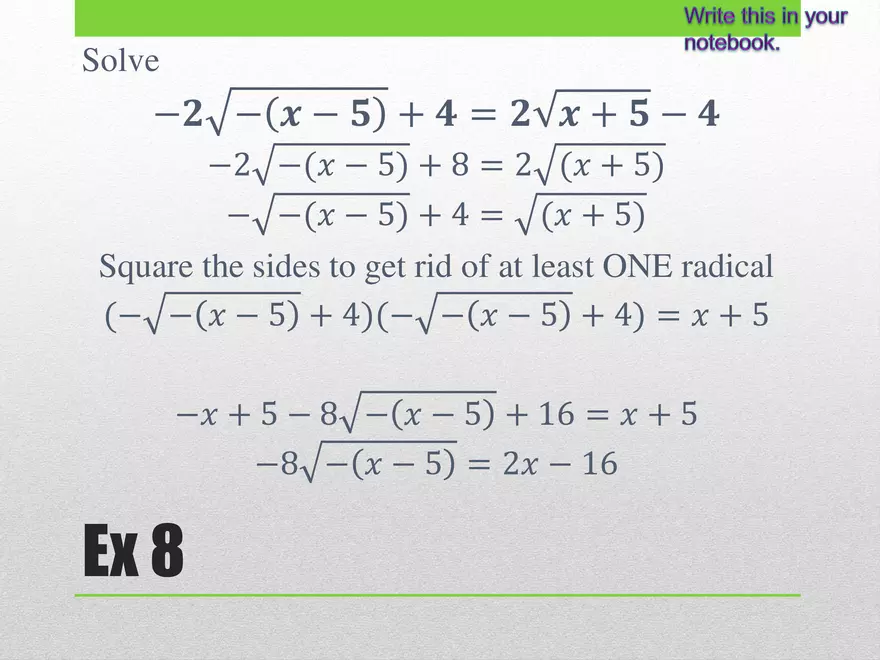 1.02C - Square Root Equations - Page 5