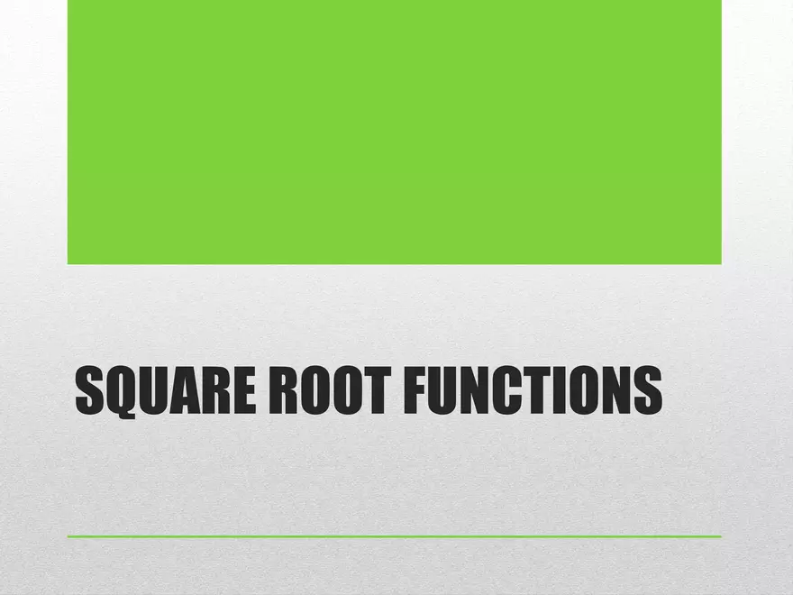 1.02A - Square Root Intro and Basic Function - Page 1