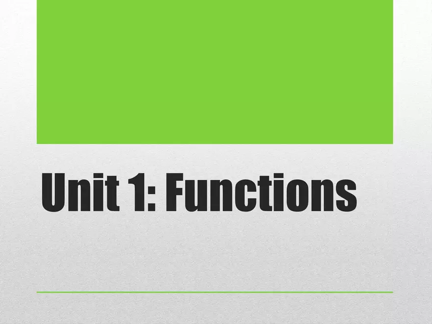 1.01 - Functions Review, Inverse, and Parameters - Page 1
