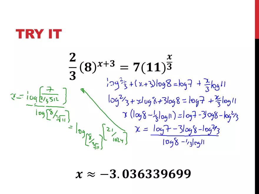 2.12 ExpLog - Logarithmic Equations - Page 7