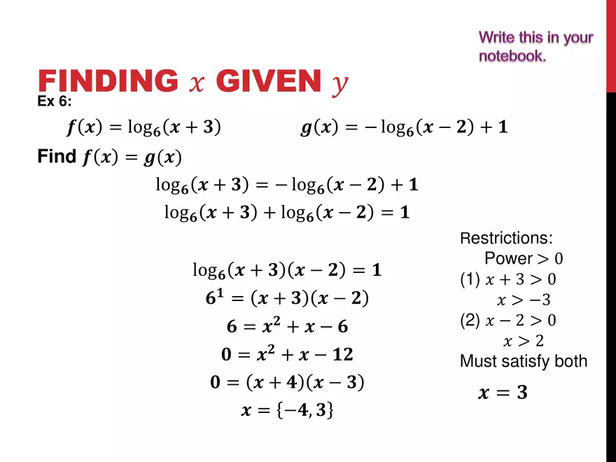 2.12 ExpLog - Logarithmic Equations - Page 12