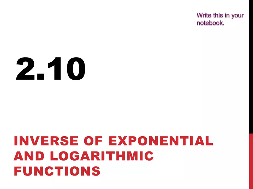 2.10 ExpLog - Inverse of Exp and Log - Page 1