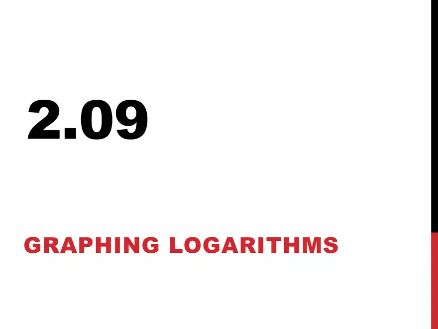 2.09 ExpLog- Logarithms Graphing - Page 1