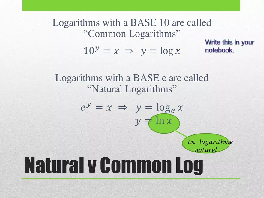 2.06 ExpLog - Natural Logarithm - Page 13