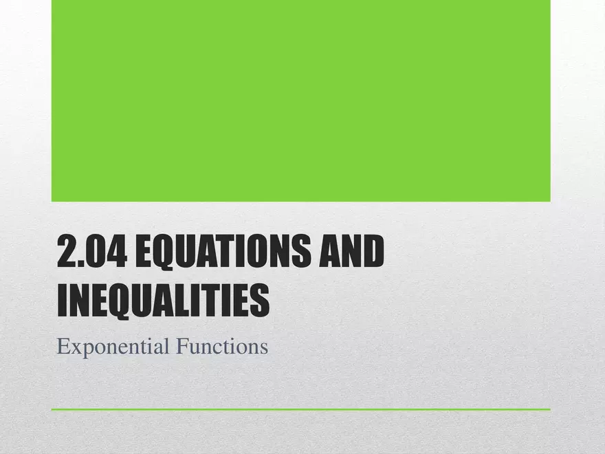 2.04 ExpLog - Exponential Equations Inequalities - Page 2
