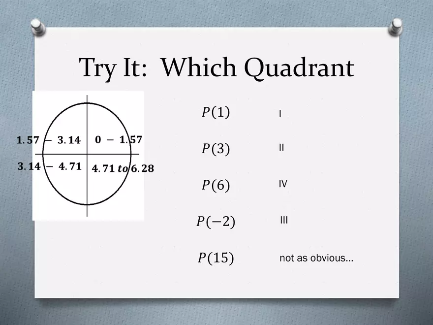 3.04 - Trig Points, Quadrant Choice, Coterminal Angles - Page 7