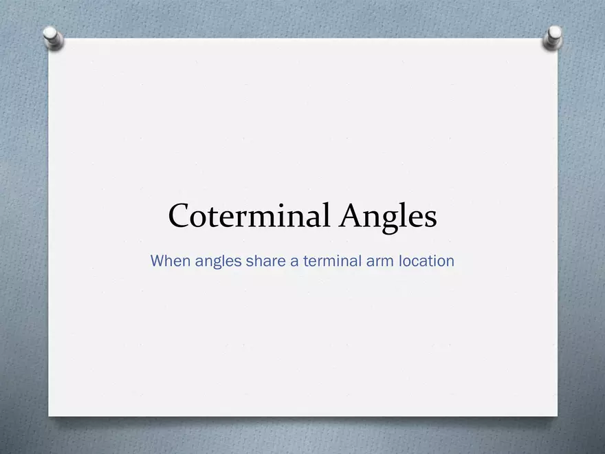 3.04 - Trig Points, Quadrant Choice, Coterminal Angles - Page 6