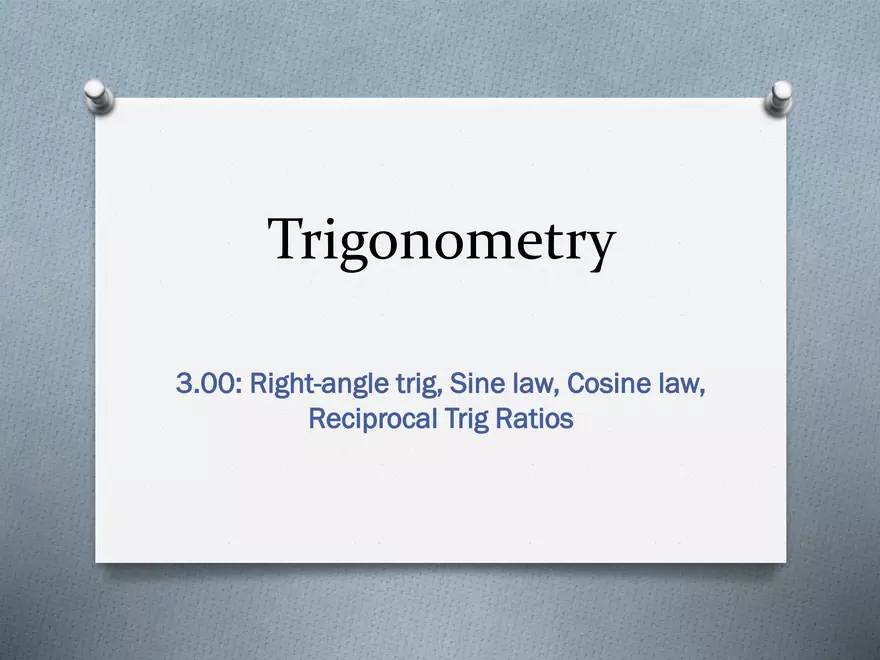 3.00 - Review of Trigonometry - Page 1
