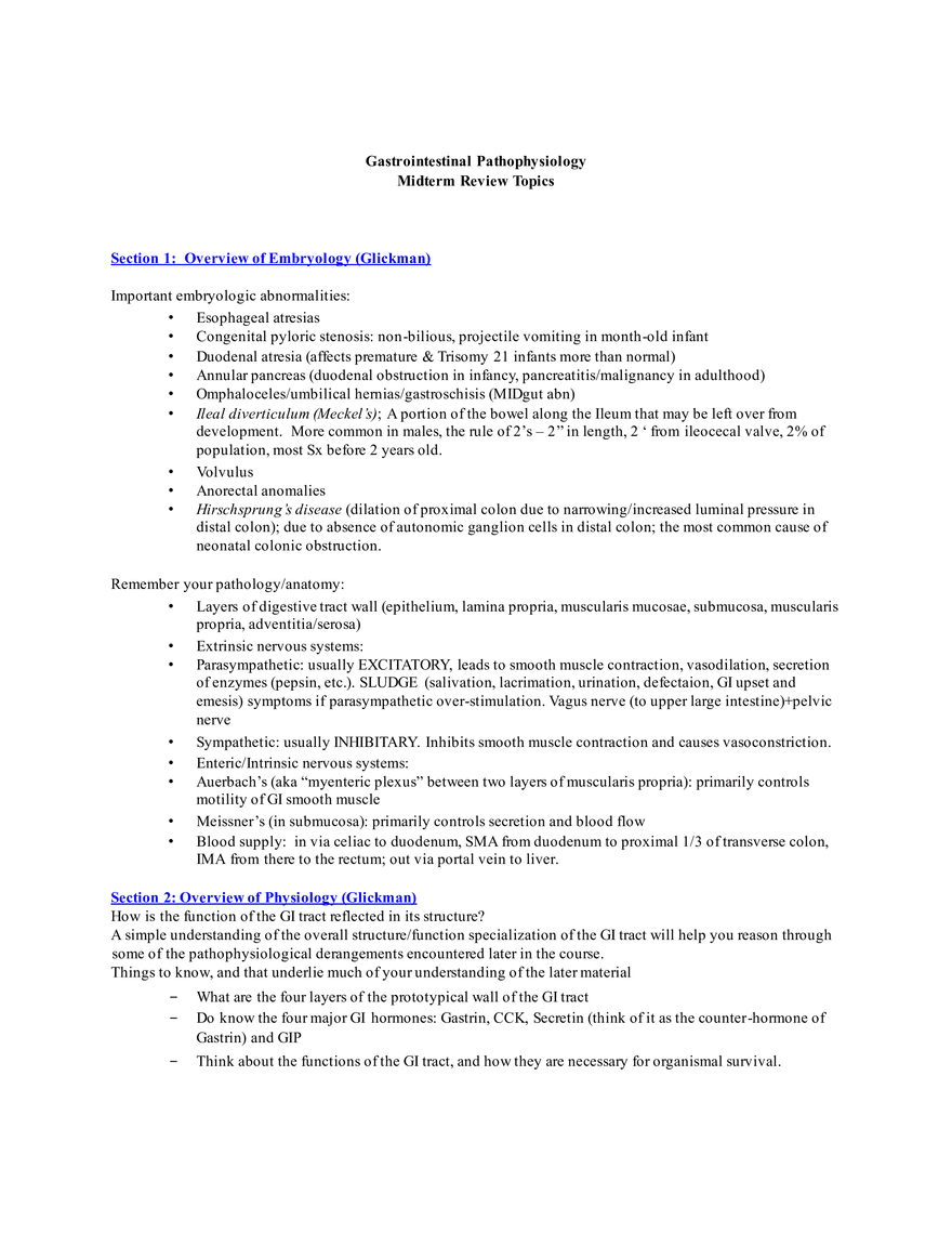 Gastrointestinal Pathophysiology - Page 1
