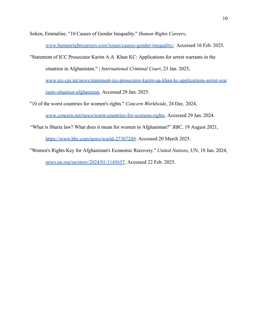 Gender Inequality in Afghanistan Research Paper - Page 10