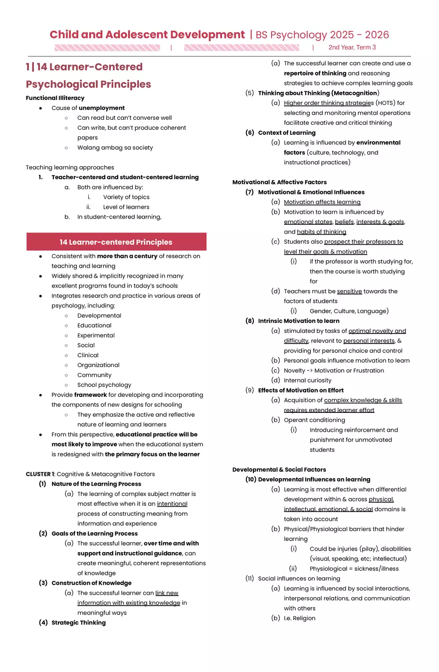 Child And Adolescent Development - Page 1