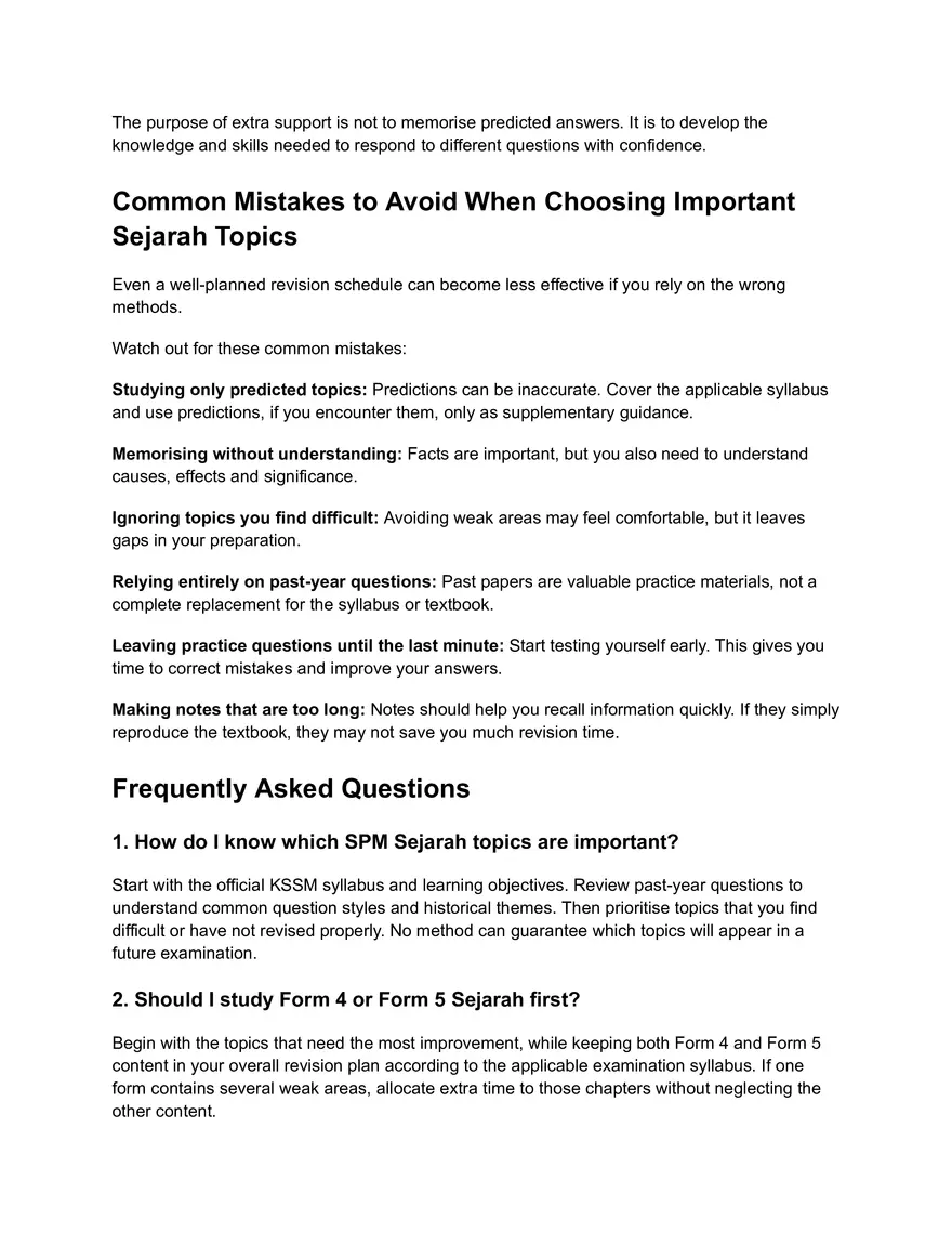 How to Identify Important Topics When Revising for SPM Sejarah - Page 8