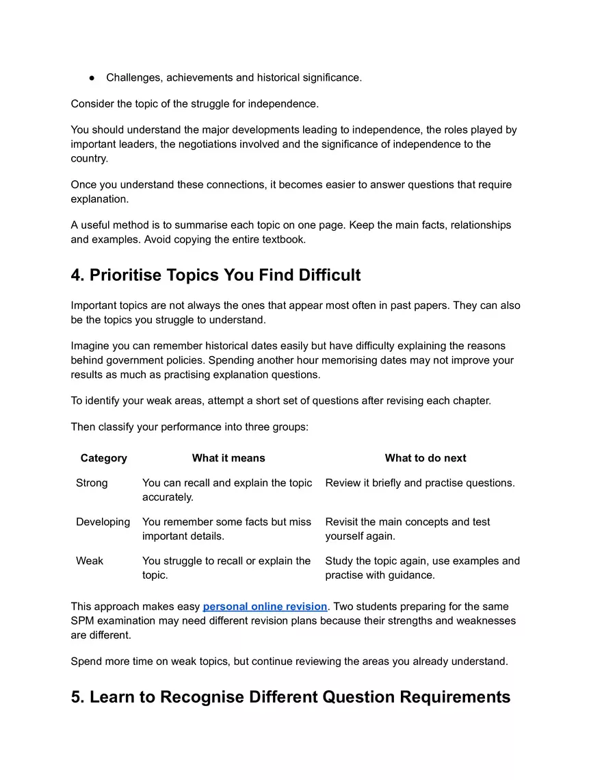 How to Identify Important Topics When Revising for SPM Sejarah - Page 3